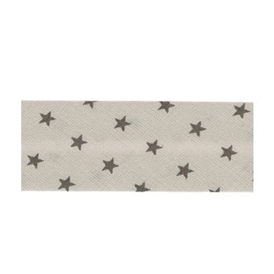 Biais Frou-Frou 20mm tissu Etoiles Beige clair - PRIX AU METRE