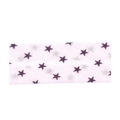 Biais Frou-Frou 20mm tissu Etoiles Rose clair - PRIX AU METRE