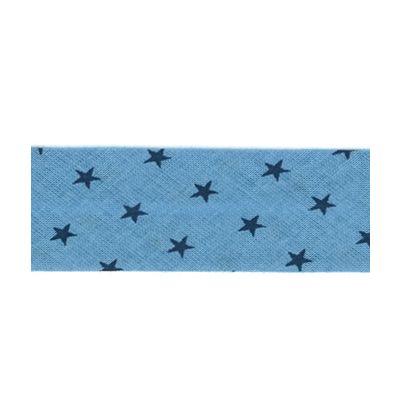 Biais Frou-Frou 20mm tissu Etoiles Bleu - PRIX AU METRE