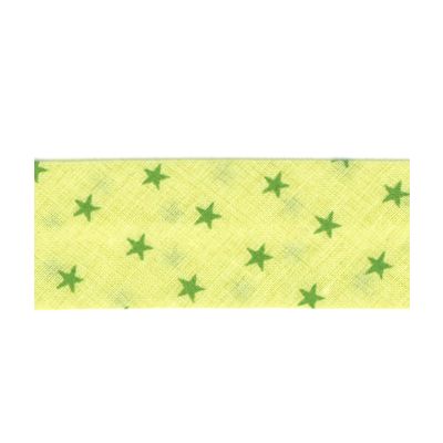 Biais Frou-Frou 20mm tissu Etoiles Vert Anis - PRIX AU METRE