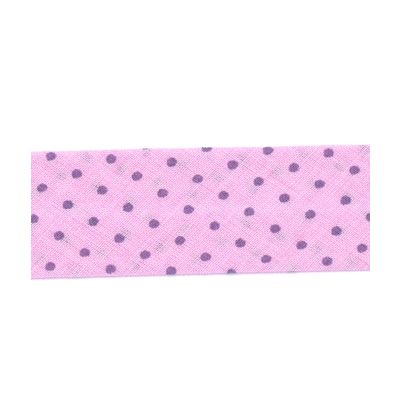 Biais Frou-Frou 20mm tissu Pois Parme clair - PRIX AU METRE
