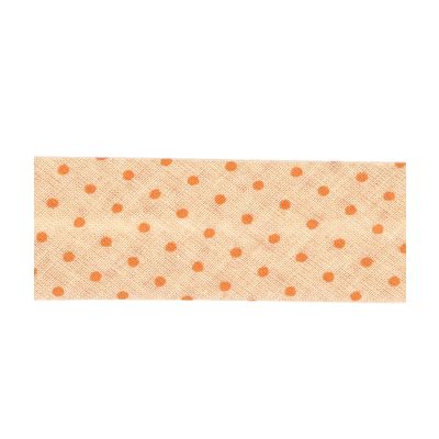 Biais Frou-Frou 20mm tissu Pois Saumon - PRIX AU METRE