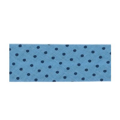 Biais Frou-Frou 20mm tissu Pois Bleu - PRIX AU METRE