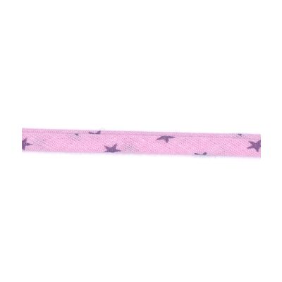 Frou-Frou Cordon Spaghetti 7mm tissu Etoiles Rose - PRIX AU METRE