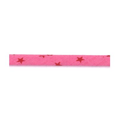 Frou-Frou Cordon Spaghetti 7mm tissu Etoiles Rose Fushia - PRIX AU METRE