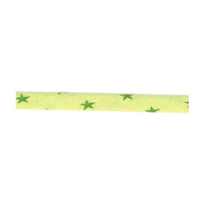 Frou-Frou Cordon Spaghetti 7mm tissu Etoiles Vert Anis - PRIX AU METRE