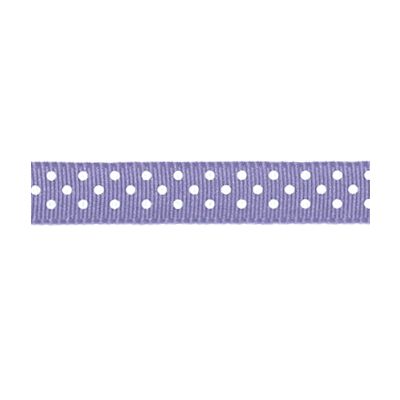 Ruban Gros Grain Pois Violet clair - PRIX AU METRE (Vendable à la bobine de 25m)