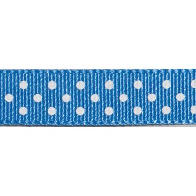 Ruban Gros Grain Pois Bleu - PRIX AU METRE (Vendable à la bobine de 25m)