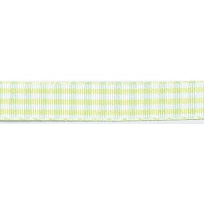Ruban Tissé Vichy Vert Anis - PRIX AU METRE