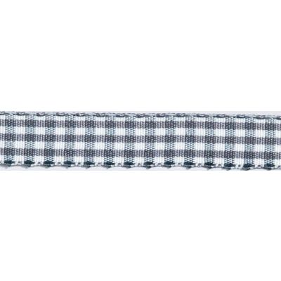 Ruban Tissé Vichy Gris foncé - PRIX AU METRE