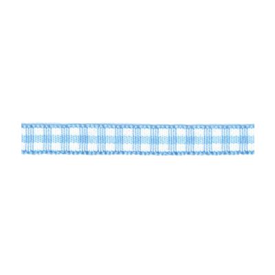 Ruban Tissé Frou-Frou 6mm Vichy Bleu layette - PRIX AU METRE