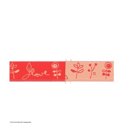 Ruban Odonata Corail - PRIX AU METRE