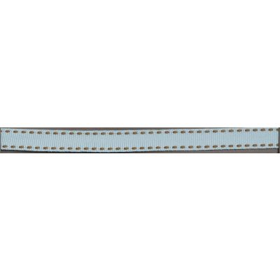 Ruban gros Grain surpiqué Bleu Lagon - PRIX AU METRE