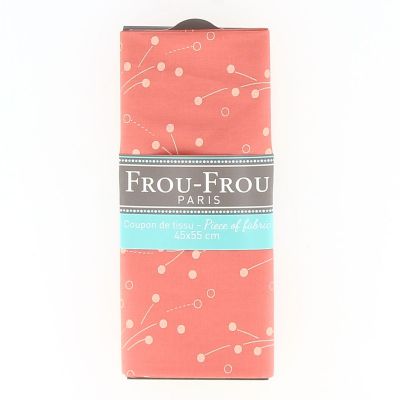 COUPON TISSU 45x55cm ODONATA CORAIL - 100% Coton