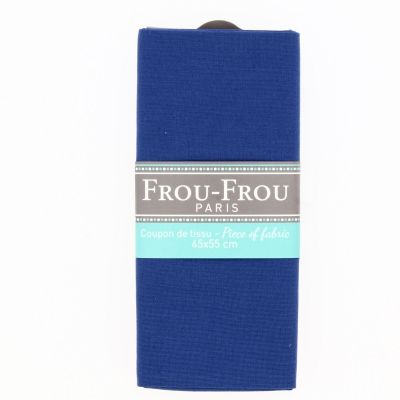 COUPON TISSU 45x55cm UNI Bleu roi - 100% Coton