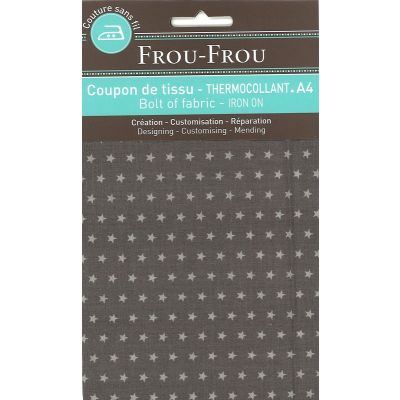 Tissu thermocollant A4 Frou-Frou Etoiles Taupe