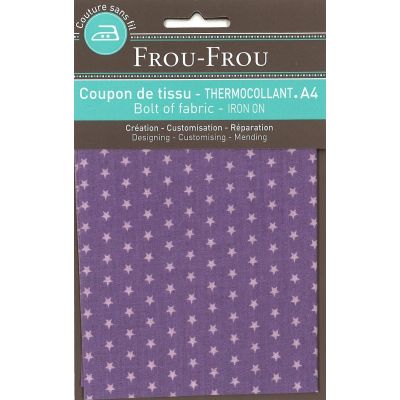 Tissu thermocollant A4 Frou-Frou Etoiles Violet clair