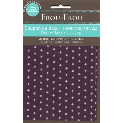Tissu thermocollant A4 Frou-Frou Etoiles Violet foncé