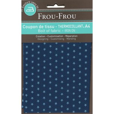 Tissu thermocollant A4 Frou-Frou Etoiles Bleu foncé