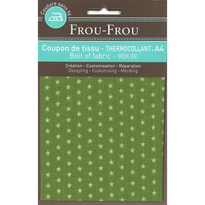 Tissu thermocollant A4 Frou-Frou Etoiles Vert pomme