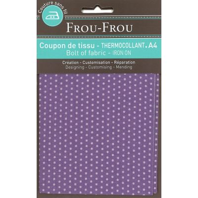 Tissu thermocollant A4 Frou-Frou Pois Violet clair