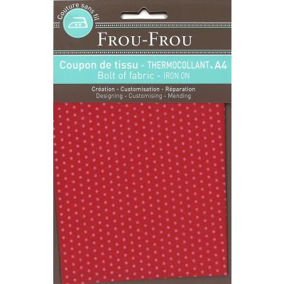 Tissu thermocollant A4 Frou-Frou Pois Rouge