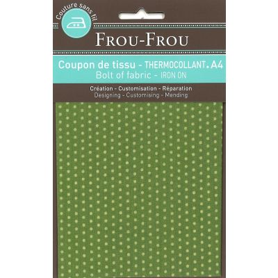 Tissu thermocollant A4 Frou-Frou Pois Vert pomme