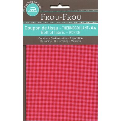 Tissu thermocollant A4 Frou-Frou Vichy Rouge
