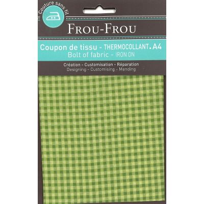 Tissu thermocollant A4 Frou-Frou Vichy Vert pomme