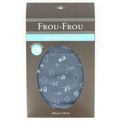 TISSU COUPON ODONATA 150x110cm Bleu Gris - 100% Coton