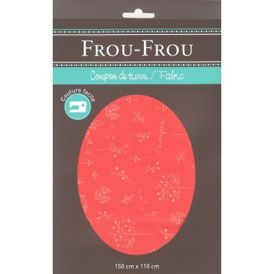 TISSU COUPON ODONATA 150x110cm Corail - 100% Coton
