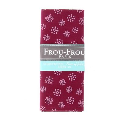 COUPON TISSU 45x55cm A BICYCLETTE Bordeaux - 100% Coton