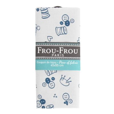 COUPON TISSU 45x55cm I Love Couture Ciseaux Gris clair - 100% Coton