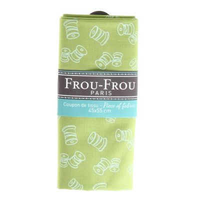 COUPON TISSU 45x55cm I Love Couture Bobine Vert Anis - 100% Coton