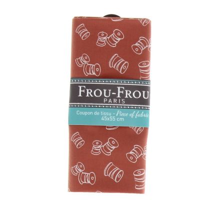 COUPON TISSU 45x55cm I Love Couture Bobine Corail - 100% Coton