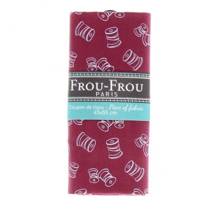 COUPON TISSU 45x55cm I Love Couture Bobine Rose Fushia - 100% Coton