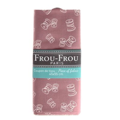 COUPON TISSU 45x55cm I Love Couture Bobine Rose poudré - 100% Coton