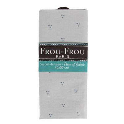 COUPON TISSU 45x55cm I Love Couture Point de croix Gris clair - 100% Coton