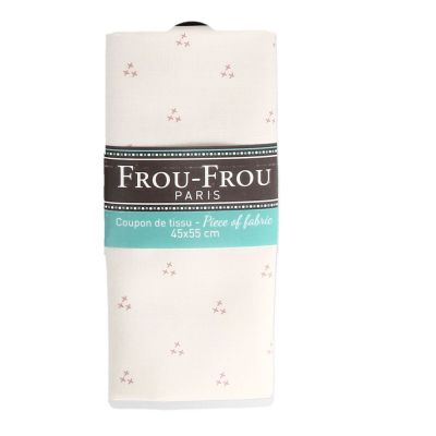 COUPON TISSU 45x55cm I Love Couture Point de croix Saumon - 100% Coton