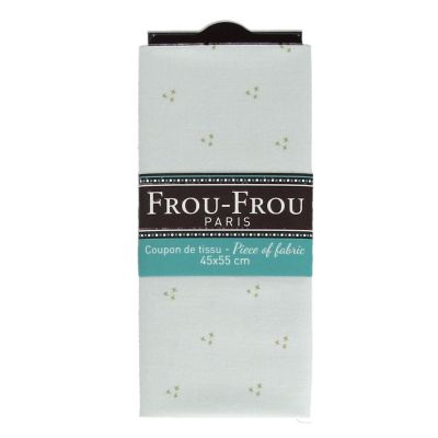 COUPON TISSU 45x55cm I Love Couture Point de croix Vert pomme - 100% Coton