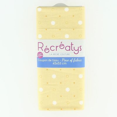 COUPON TISSU 45x53cm Coll. Jaune N°37  - 100% coton