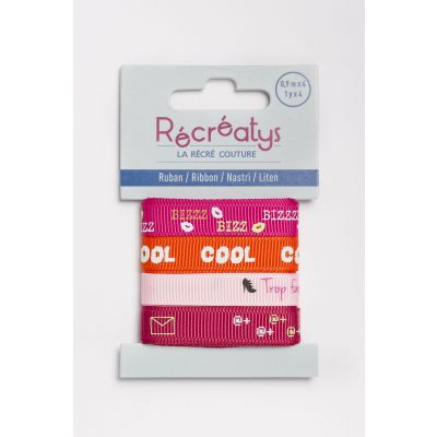 Récréatys - Assortiment 4 rubans messages 10mmx0,9mètre COOL