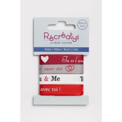 Récréatys - Assortiment 4 rubans messages 10mmx0,9mètre TOI&MOI