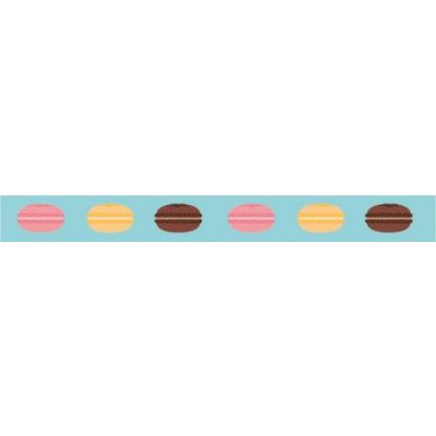 Récréatys - Ruban Gros grain 16mm Univers Gourmandise Macaron - PRIX AU METRE