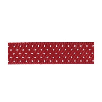 Ruban Satin Plumetis Frou-Frou 9mm Rouge - PRIX AU METRE