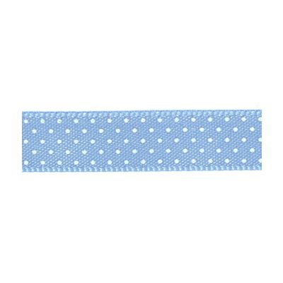 Ruban Satin Plumetis Frou-Frou 9mm Bleu layette - PRIX AU METRE