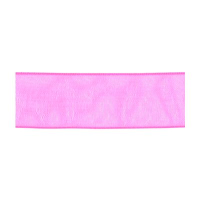 Ruban Organza soyeux Uni rose Framboise - PRIX AU METRE