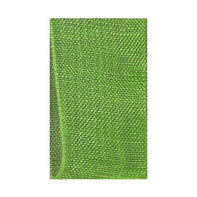 Ruban Organza soyeux Uni Vert pomme - PRIX AU METRE