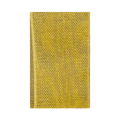 Ruban Organza soyeux Uni Jaune Safran - PRIX AU METRE