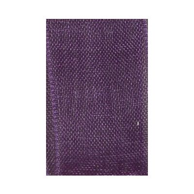 Ruban Organza soyeux Uni Violet foncé - PRIX AU METRE